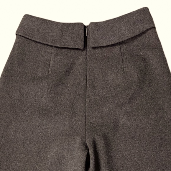 ASM ANNA Wool blend Fold Waist Wide Leg Cropped Pants Trousers Quiet Luxury - Picture 5 of 9